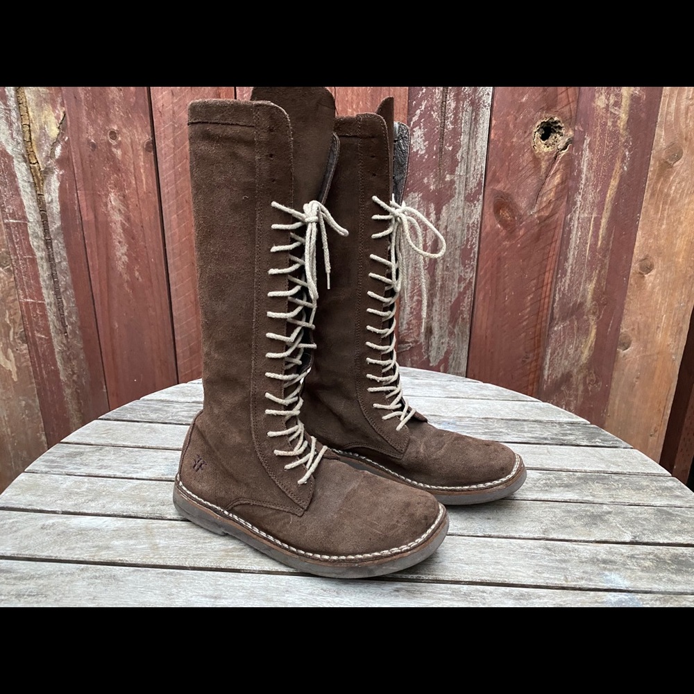 FRYE Deacon Suede Lace Up Boots